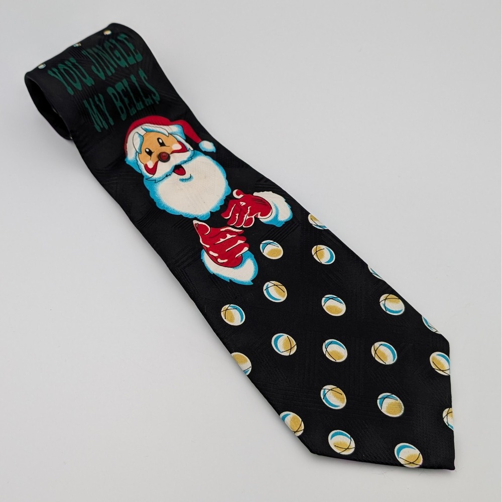 Santa You Jingle My Bells Christmas Tie Funny Novelty Holiday X-Mas 58.5x4"